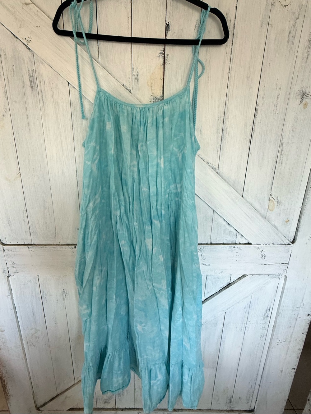 Time and Tru Aqua Tie-Dye Sundress
